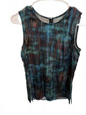 $395 NWOT St. John multicolor silk tank top size small